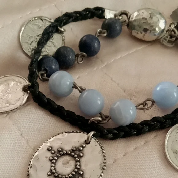 J. Jill Blue and Silver Beaded Charm Bracelet - Picture 5 of 11